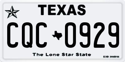 TX license plate CQC0929