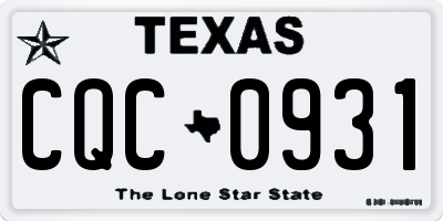 TX license plate CQC0931