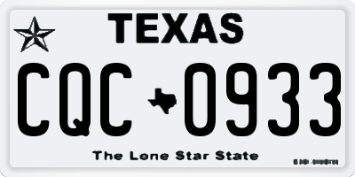TX license plate CQC0933