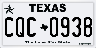 TX license plate CQC0938