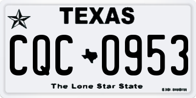 TX license plate CQC0953