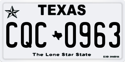 TX license plate CQC0963