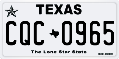 TX license plate CQC0965