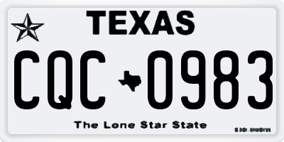 TX license plate CQC0983