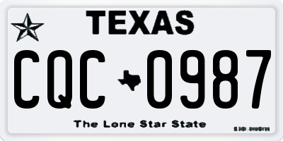 TX license plate CQC0987