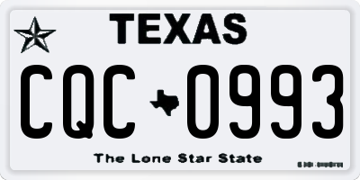 TX license plate CQC0993