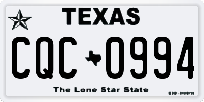 TX license plate CQC0994