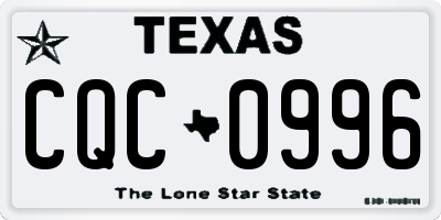 TX license plate CQC0996