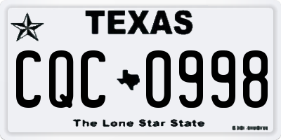 TX license plate CQC0998