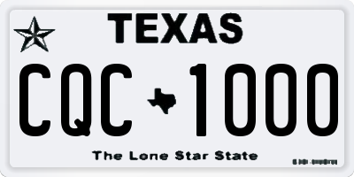TX license plate CQC1000