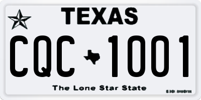 TX license plate CQC1001