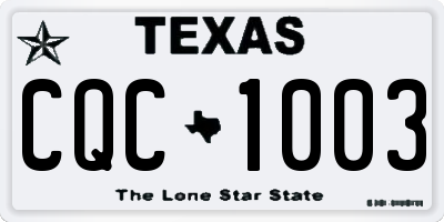 TX license plate CQC1003