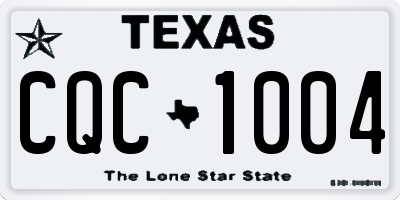 TX license plate CQC1004