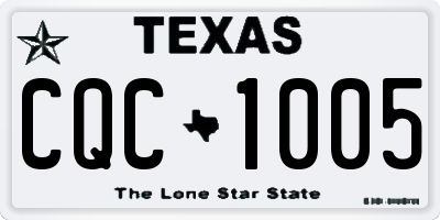 TX license plate CQC1005