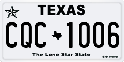TX license plate CQC1006
