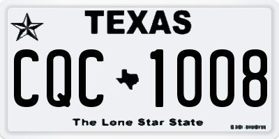 TX license plate CQC1008