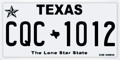 TX license plate CQC1012