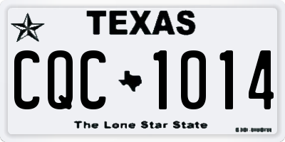 TX license plate CQC1014