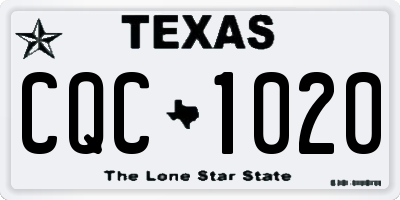 TX license plate CQC1020