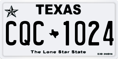 TX license plate CQC1024