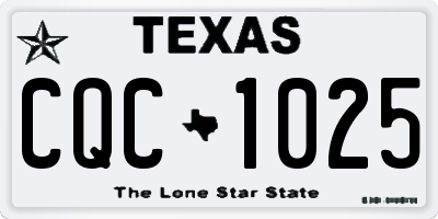 TX license plate CQC1025