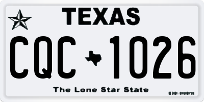 TX license plate CQC1026