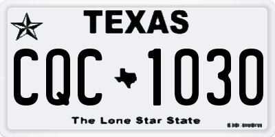 TX license plate CQC1030
