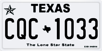 TX license plate CQC1033