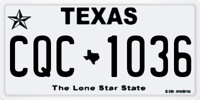 TX license plate CQC1036