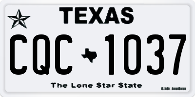 TX license plate CQC1037