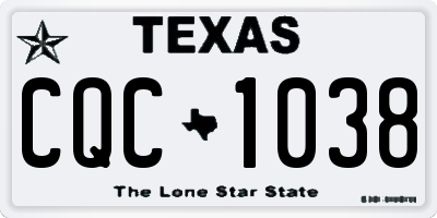 TX license plate CQC1038