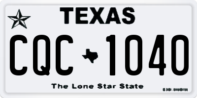 TX license plate CQC1040