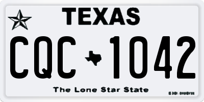 TX license plate CQC1042