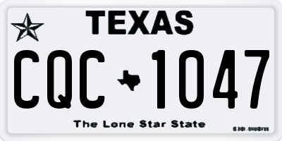 TX license plate CQC1047