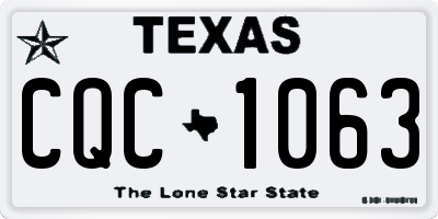 TX license plate CQC1063