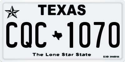 TX license plate CQC1070