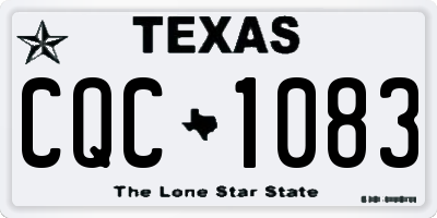 TX license plate CQC1083
