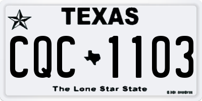 TX license plate CQC1103