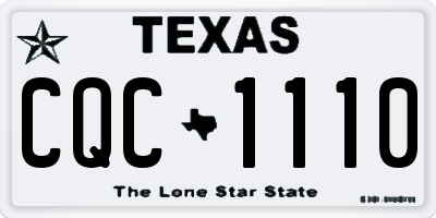 TX license plate CQC1110