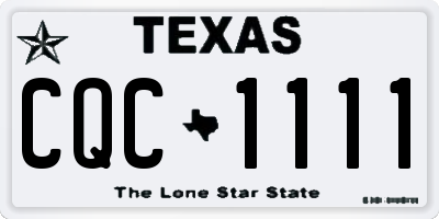 TX license plate CQC1111