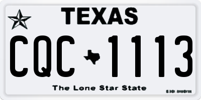 TX license plate CQC1113