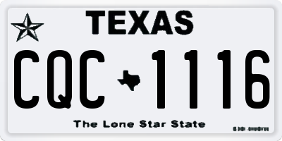 TX license plate CQC1116