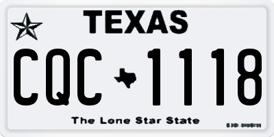 TX license plate CQC1118
