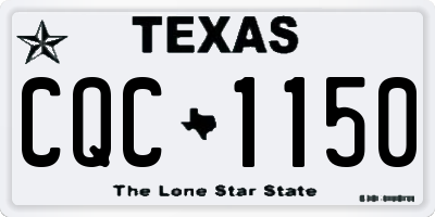 TX license plate CQC1150