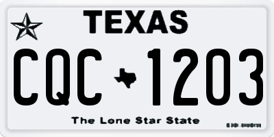 TX license plate CQC1203