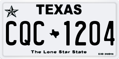 TX license plate CQC1204