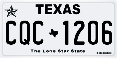 TX license plate CQC1206