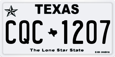 TX license plate CQC1207