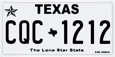 TX license plate CQC1212