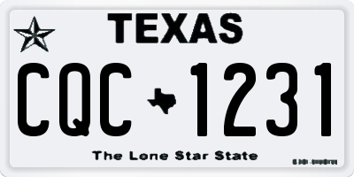 TX license plate CQC1231